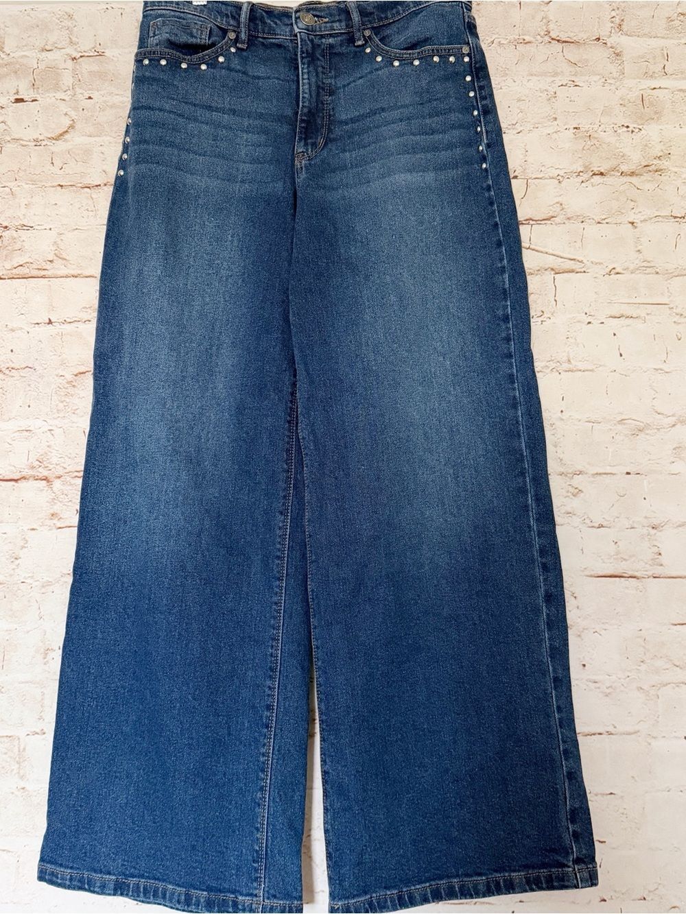 Nine West wide leg studded jeans